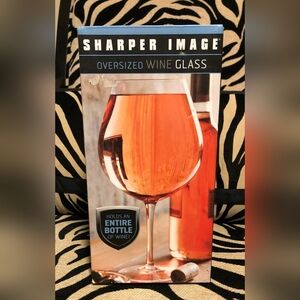 Sharper Image Oversized Wine Glass - Black and Orange